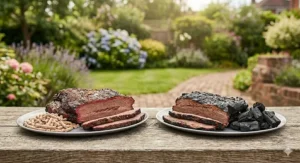 An infographic comparing the initial purchase price and ongoing fuel costs in British Pounds for pellet smokers versus charcoal grills in the UK.