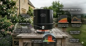 Close-up illustration of air vents on a portable barbecue smoker used to regulate heat for slow cooking.