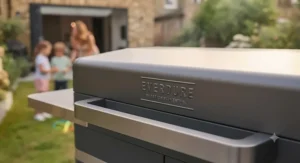 Close-up of the reinforced lid seal protecting the barbecue from rain.