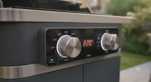 Easy-to-use waterproof control panel on the electric barbecue.
