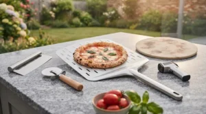 Lightweight tabletop pizza oven being easily carried outdoors for a weekend family gathering.